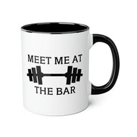 Load image into Gallery viewer, Personal Trainer Coffee Mug - Meet Me At The Bar Design | Fitness Gift
