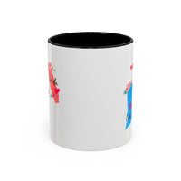 Load image into Gallery viewer, Long Distance Family Two Tone Coffee Mug - Connecting States Design | Moving Away Gift
