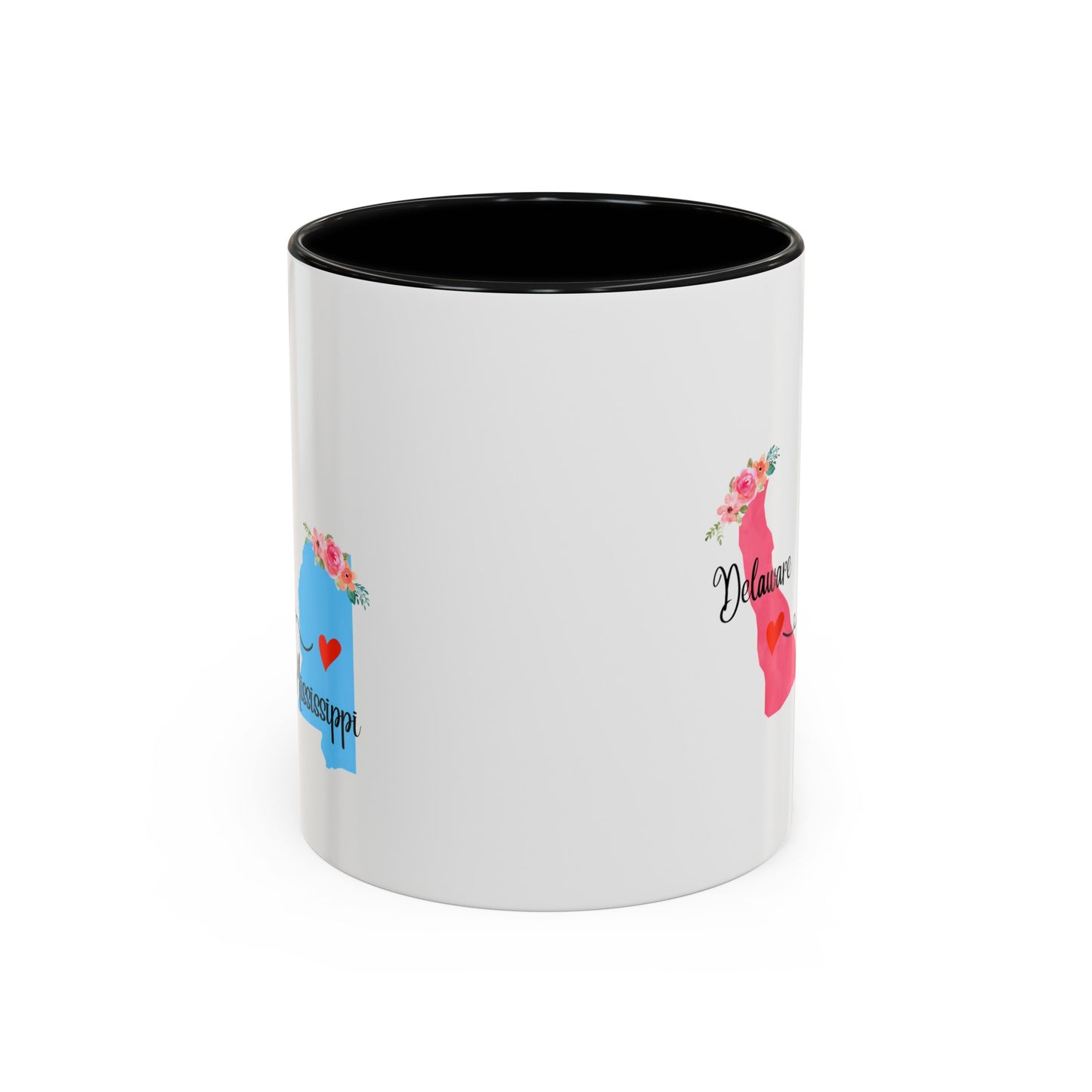 Long Distance Relationship Coffee Mug - Delaware & Mississippi Design | Moving Away Gift