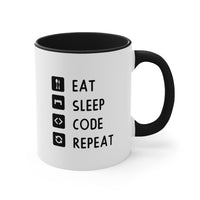 Load image into Gallery viewer, Engineer Funny Coffee Mug - Eat Sleep Code Repeat | Graduation Gift
