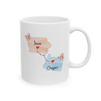 Load image into Gallery viewer, Mom and Dad Ceramic Coffee Mug - Long Distance States Design | Perfect Gift
