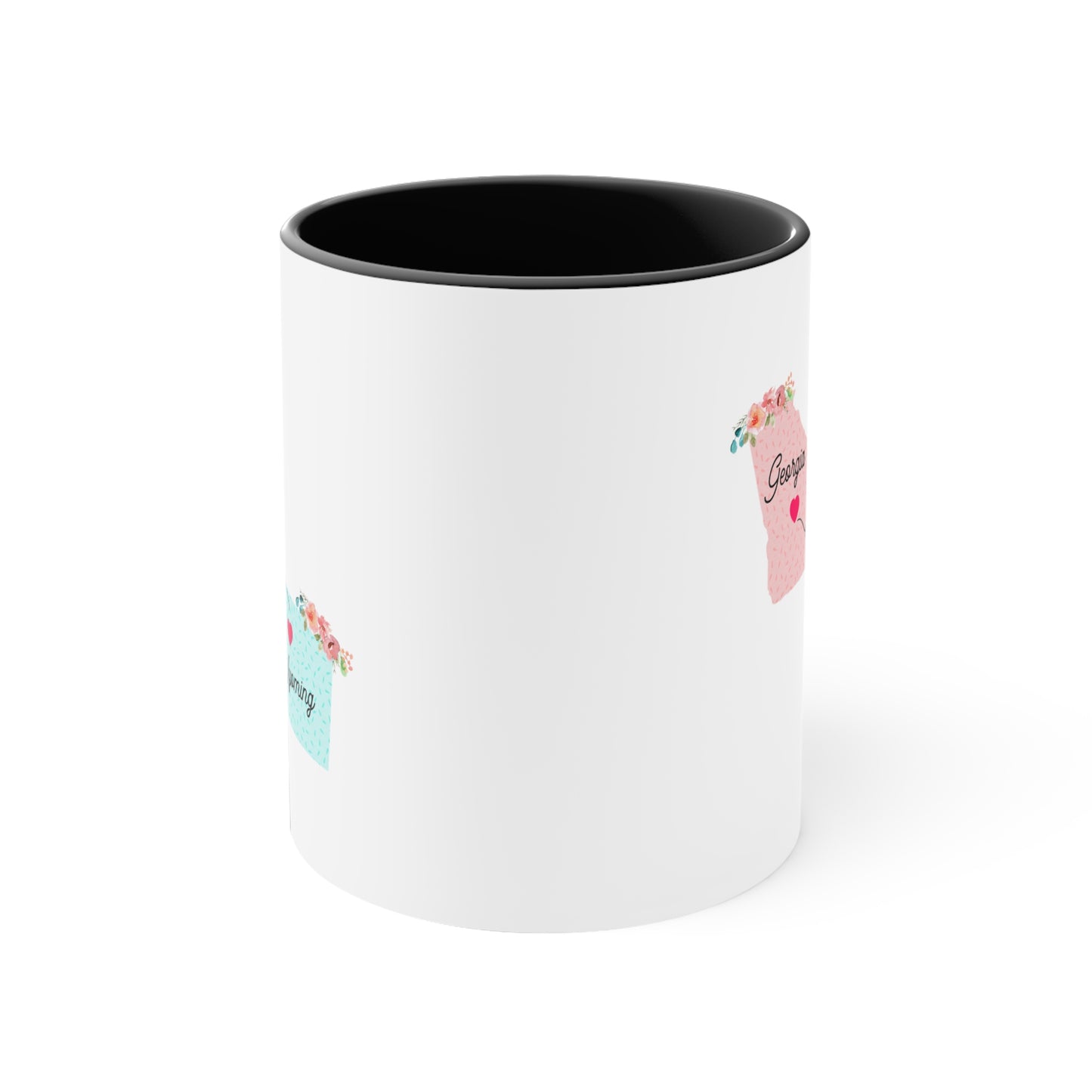 Long Distance Family Coffee Mug - Georgia & Wyoming Design | Moving Away Gift