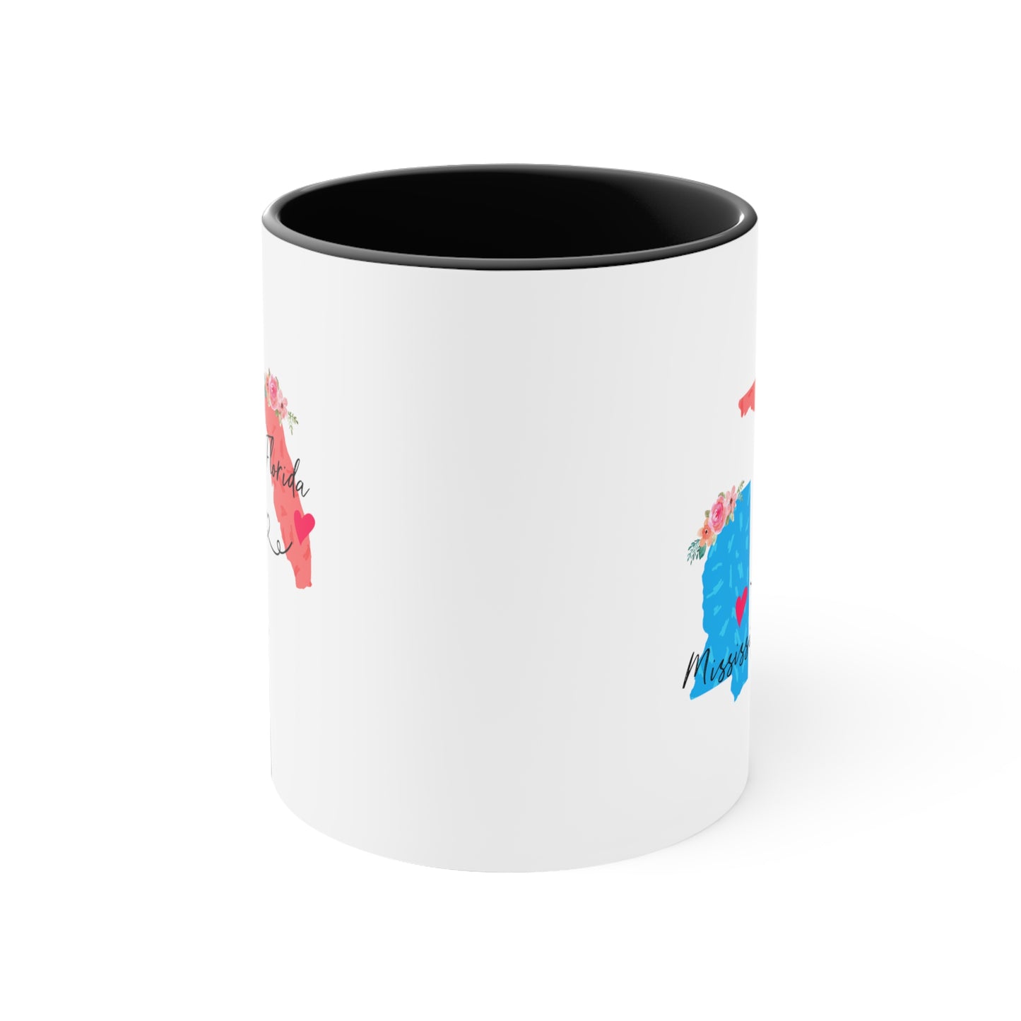 Long Distance Relationship Coffee Mug - Florida & Mississippi Design | Moving Away Gift