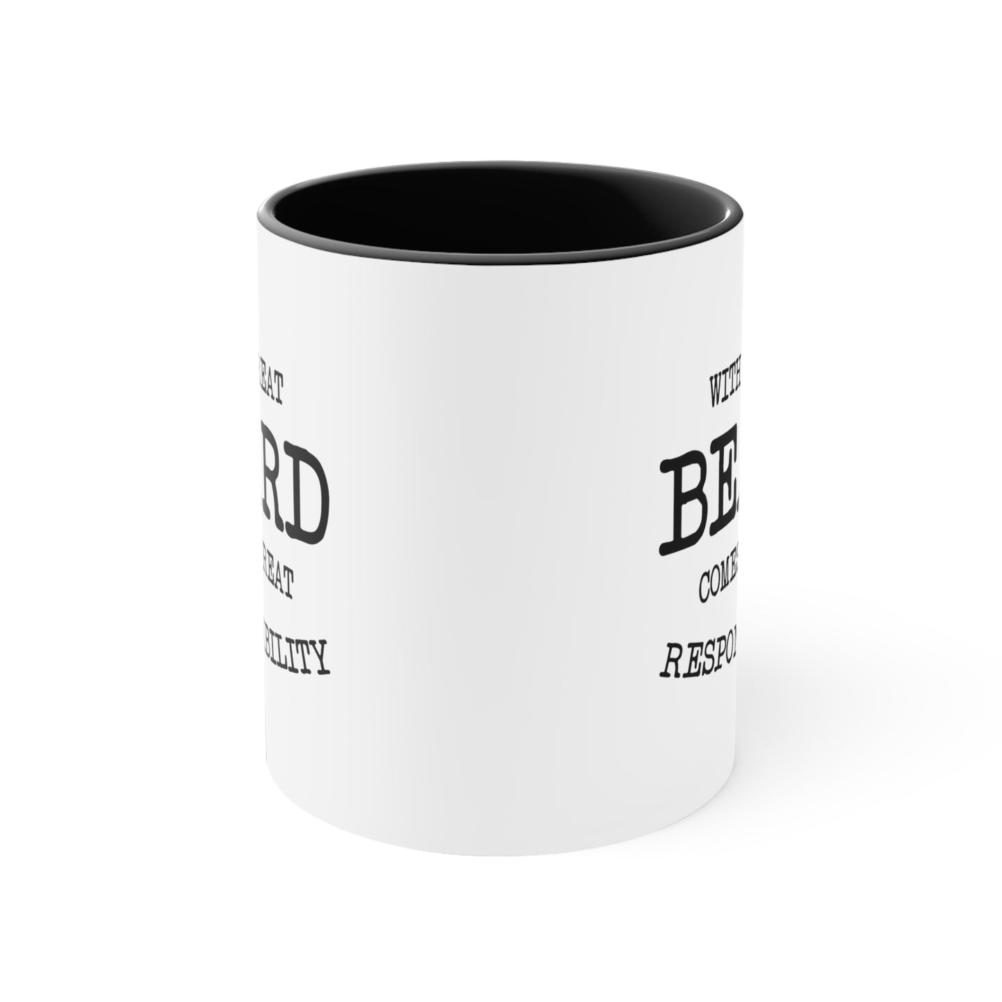 Dad Funny Coffee Mug - With Great Beard Comes Great Responsibility | Father's Day Gift
