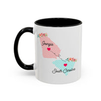 Load image into Gallery viewer, Long Distance Love Coffee Mug - Georgia &amp; South Carolina Design | Moving Away Gift
