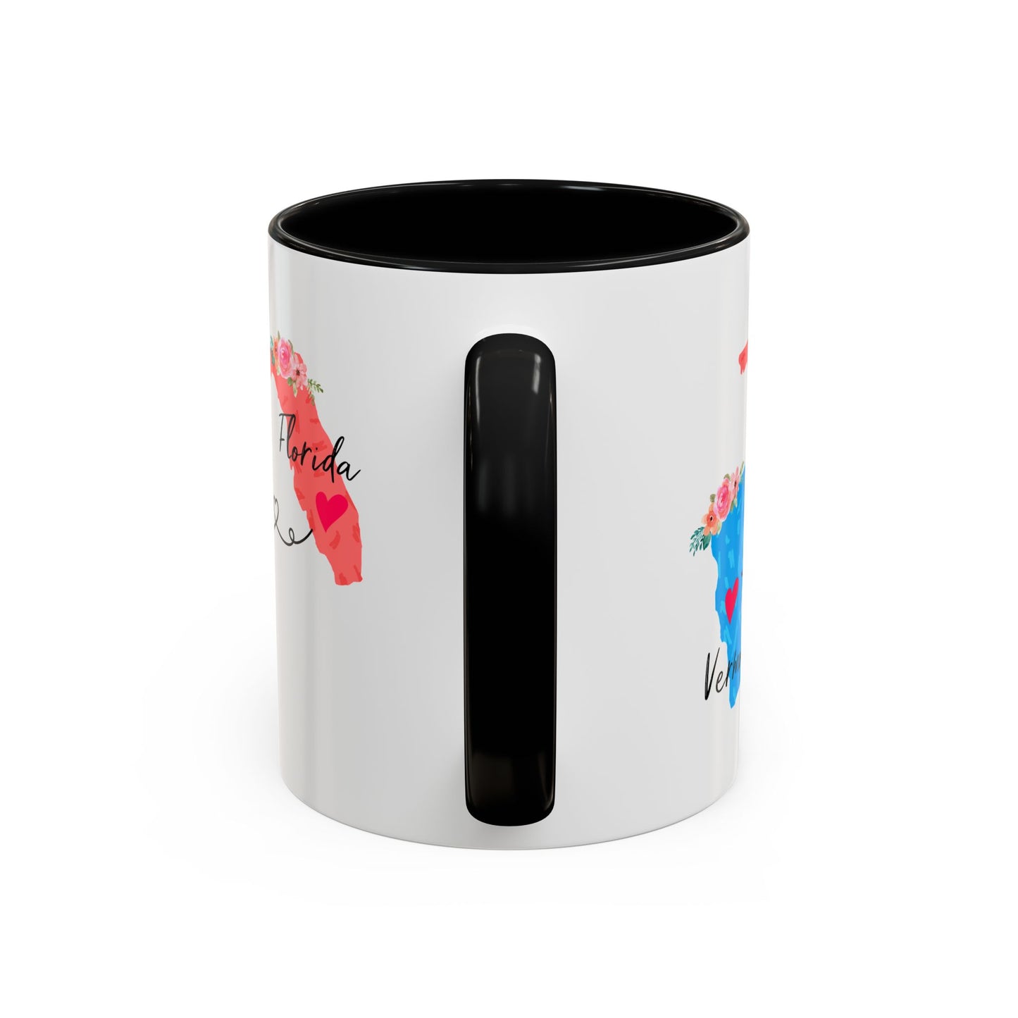 Long Distance Family Coffee Mug - Florida and Vermont Design | Moving Away Gift