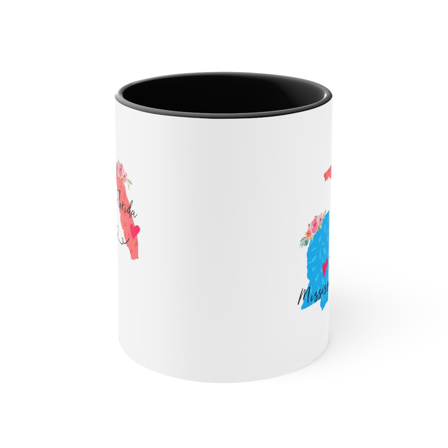 Long Distance Love Coffee Mug - Florida Mississippi Design | Moving Away Gift