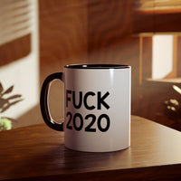 Load image into Gallery viewer, Funny Quarantine Two Tone Black Mug, Fuck 2020, Sarcasm New Years Christmas For Men Women Canada

