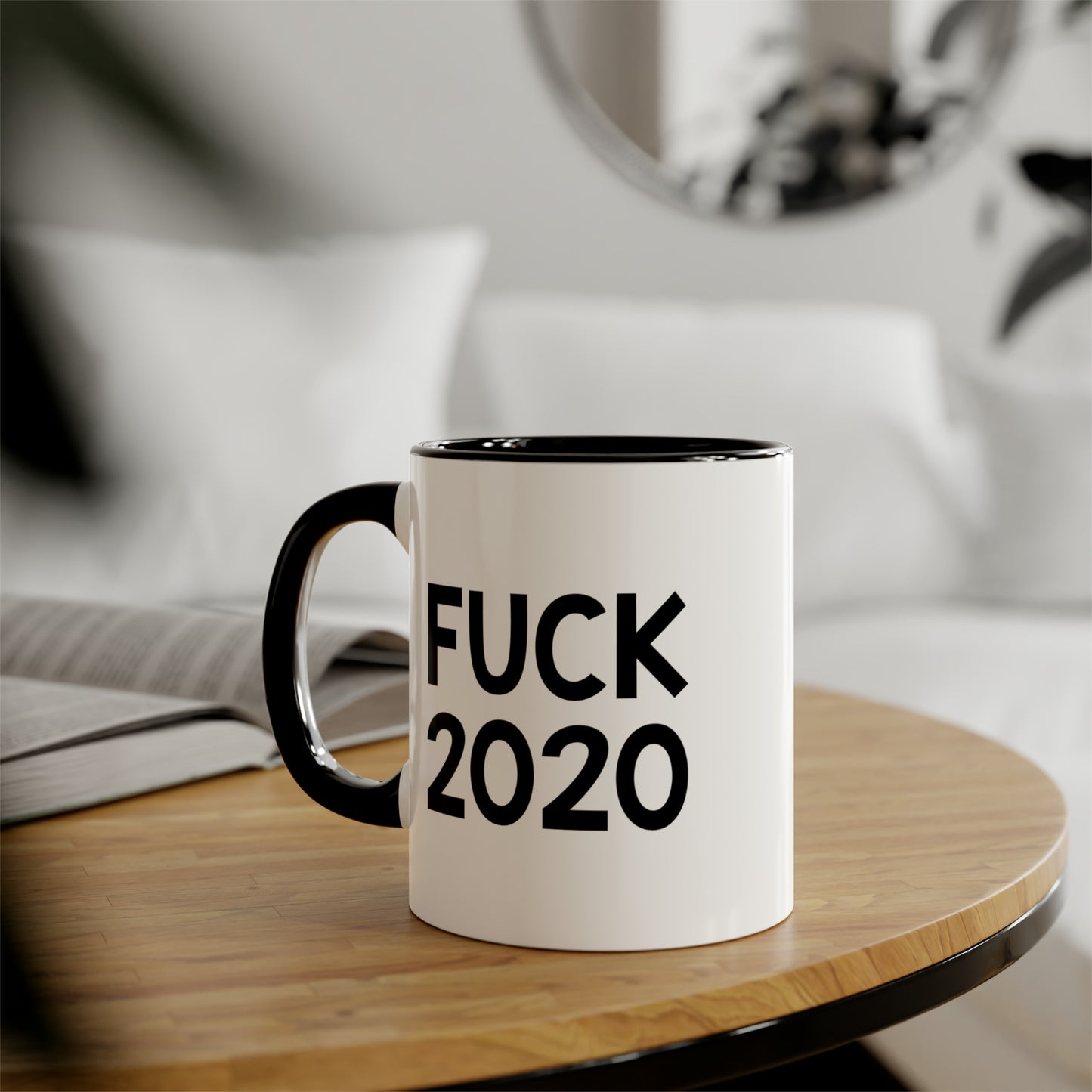 Funny Quarantine Two Tone Black Mug, Fuck 2020, Sarcasm New Years Christmas For Men Women Canada