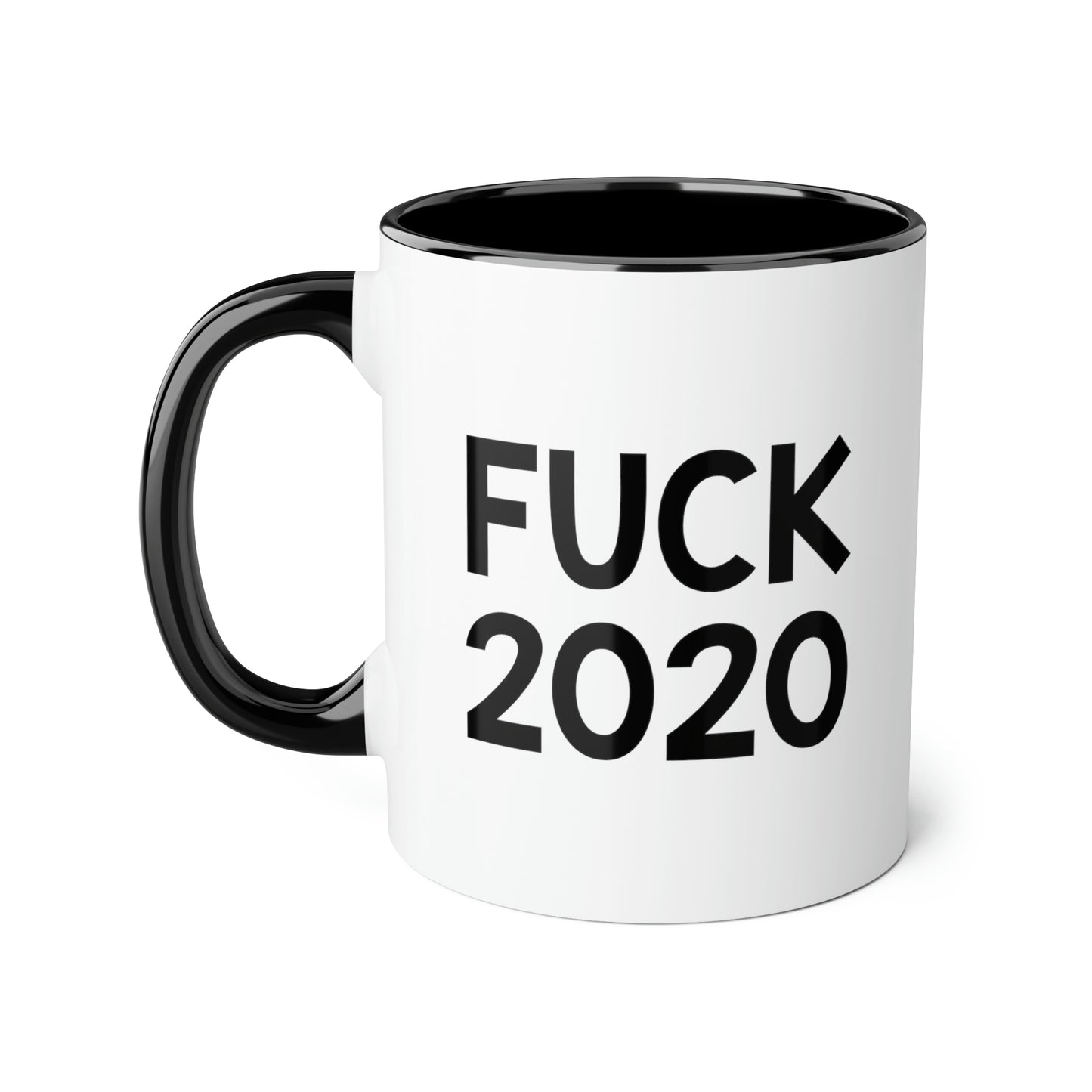 Funny Quarantine Two Tone Black Mug, Fuck 2020, Sarcasm New Years Christmas For Men Women Canada