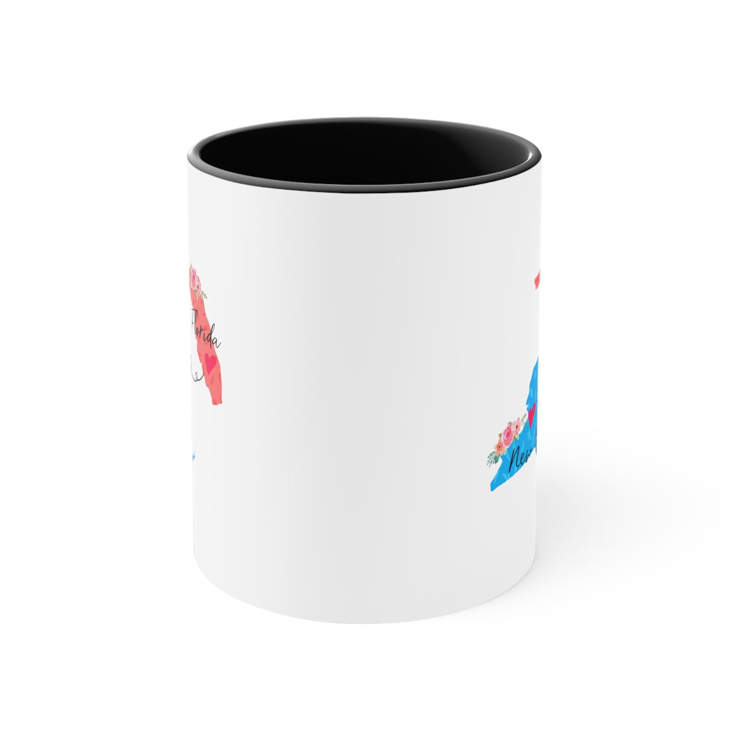 Long Distance Family Coffee Mug - Florida & New York Design | Moving Away Gift