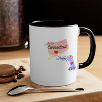 Load image into Gallery viewer, Connecticut Florida Gifts | Long Distance State Two Tone Coffee Mug | State to State | Away From Home Family | Moving Away Mug
