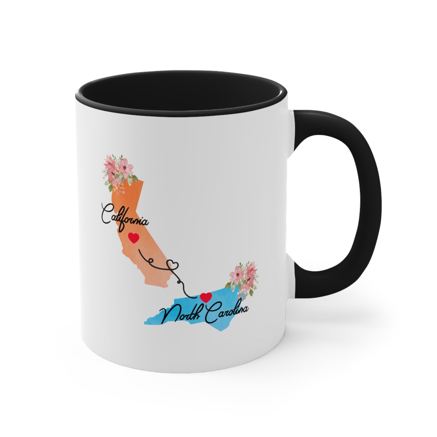 California North Carolina Gifts | Long Distance State Coffee Mug | State to State | Away From Hometown Family | Moving Away Mug