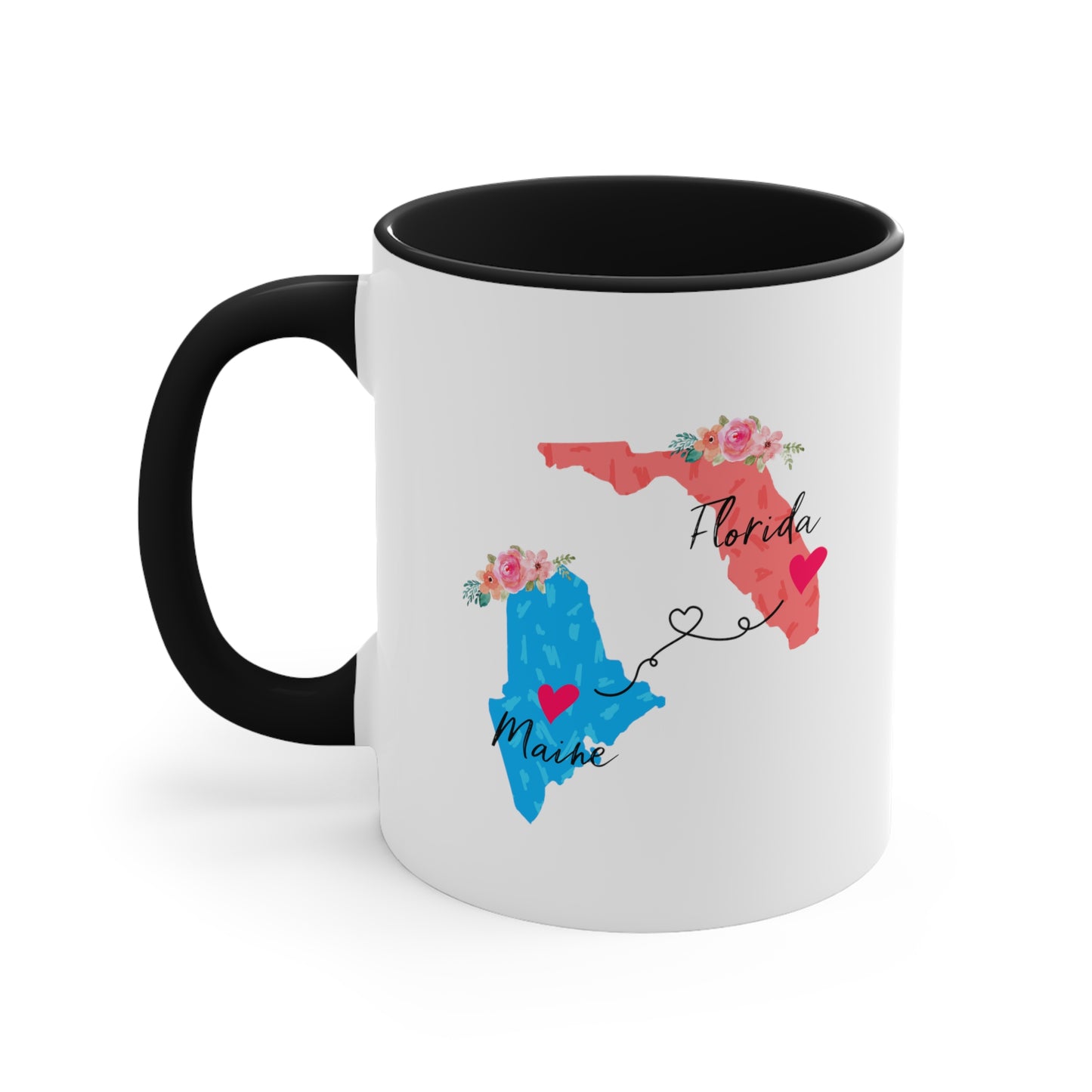 Long Distance Relationship Coffee Mug - Florida & Maine Design | Moving Away Gift