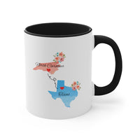 Load image into Gallery viewer, North Carolina Texas Gifts | Long Distance State Two Tone Coffee Mug | State to State | Away From Hometown Family | Moving Away Gift
