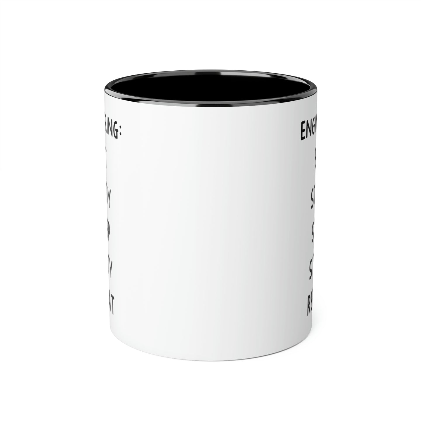 Engineer Funny Two Tone Coffee Mug - Engineering Eat Study Sleep Repeat | Graduation Gift