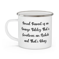 Load image into Gallery viewer, Cat Lover Camping Mug - Proud Parent of an Orange Tabby | Funny Gift for Cat Owners
