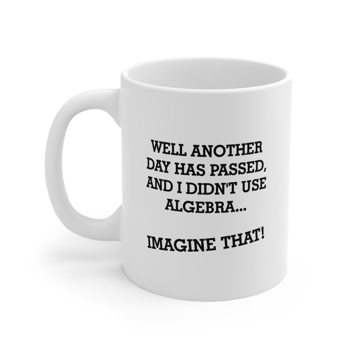 Fun Math Teacher Coffee Mug - Well Another Day Has Passed, And I didn't Use Algebra Cup - Funny Equation Gifts and Sarcasm