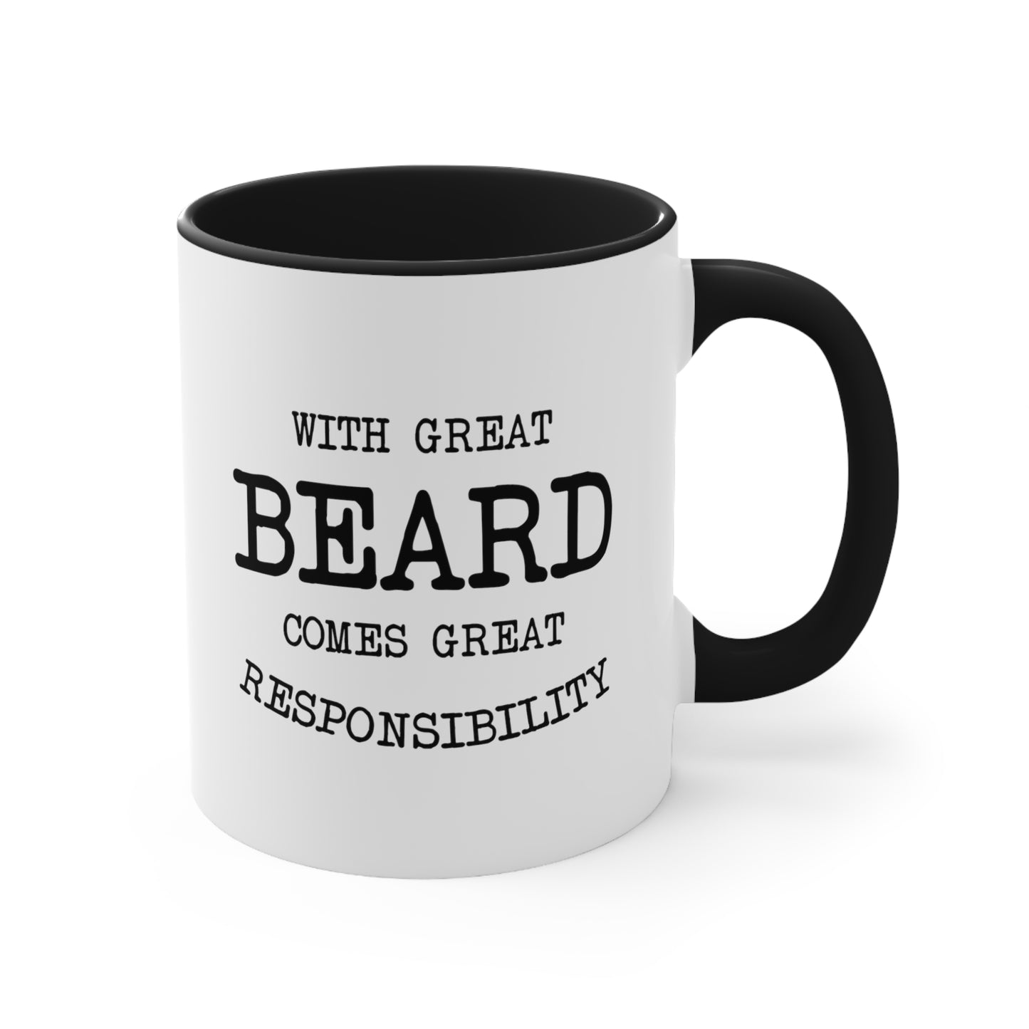 Dad Funny Coffee Mug - With Great Beard Comes Great Responsibility | Father's Day Gift