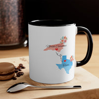 Load image into Gallery viewer, North Carolina Texas Gifts | Long Distance State Two Tone Coffee Mug | State to State | Away From Hometown Family | Moving Away Gift
