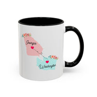 Load image into Gallery viewer, Long Distance Relationship Coffee Mug - Georgia &amp; Washington Design | Perfect Gift for Movers
