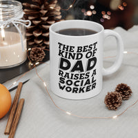 Load image into Gallery viewer, Social worker Dad Gifts - The Best Kind of Dad Raises A Social worker White Coffee Mug, Tea Cup
