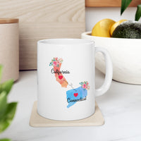 Load image into Gallery viewer, Mom and Dad Long Distance Coffee Mug - California &amp; Connecticut Design | Perfect Sentimental Gift
