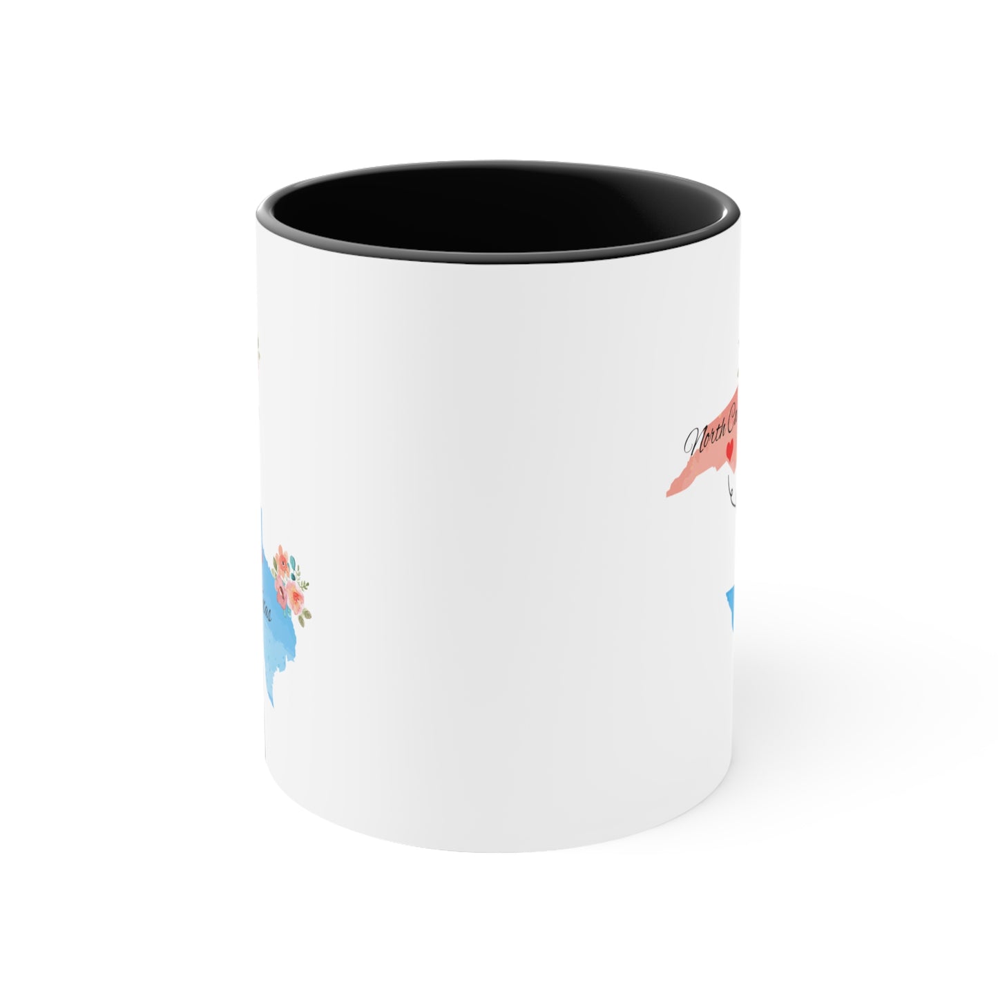 North Carolina Texas Gifts | Long Distance State Two Tone Coffee Mug | State to State | Away From Hometown Family | Moving Away Gift