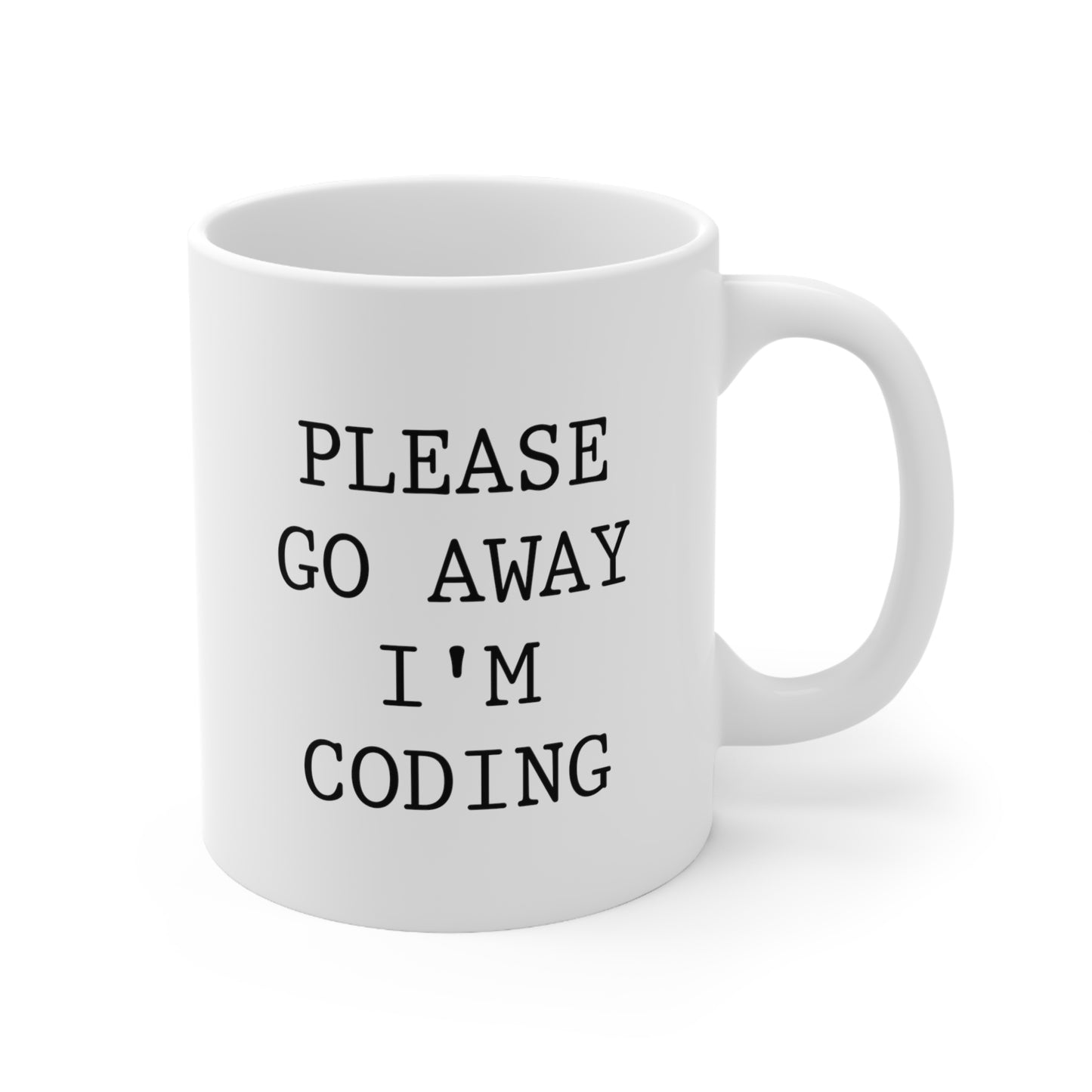 Coder Ceramic Coffee Mug - Please Go Away I'm Coding | Tech Gift