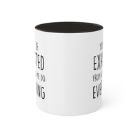 Load image into Gallery viewer, Dad Two Tone Coffee Mug - Exhausted From Watching Me Do Everything | Father&#39;s Day Gift

