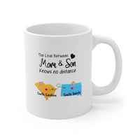 Load image into Gallery viewer, Mom Ceramic Coffee Mug - The Love Between Mom &amp; Son Knows No Distance | Mother&#39;s Day Gift
