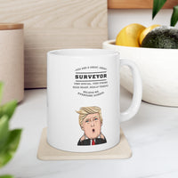Load image into Gallery viewer, Funny Surveyor Donald Trump Coffee Mug - President Novelty Christmas Gift Idea for Men Women
