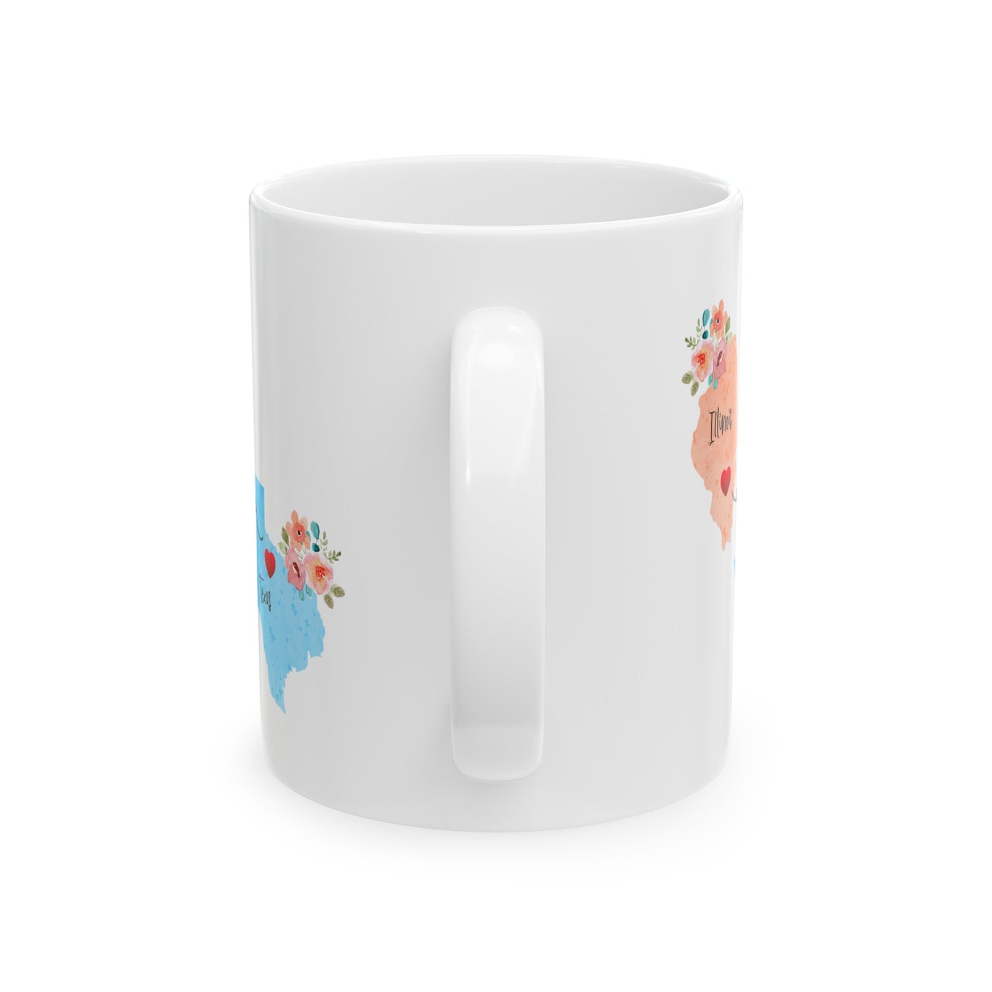 Mom and Dad Long Distance Coffee Mug - Illinois Texas Design | Perfect Gift for Coffee Lovers