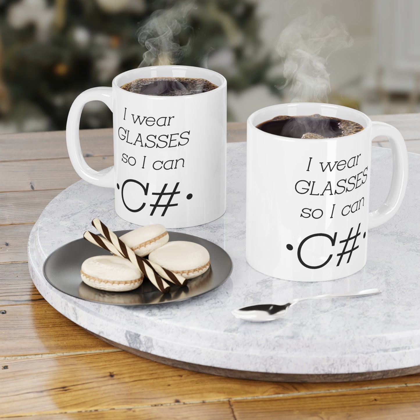Programmer Coffee Mug - I wear glasses so I can C# | Tech Gift