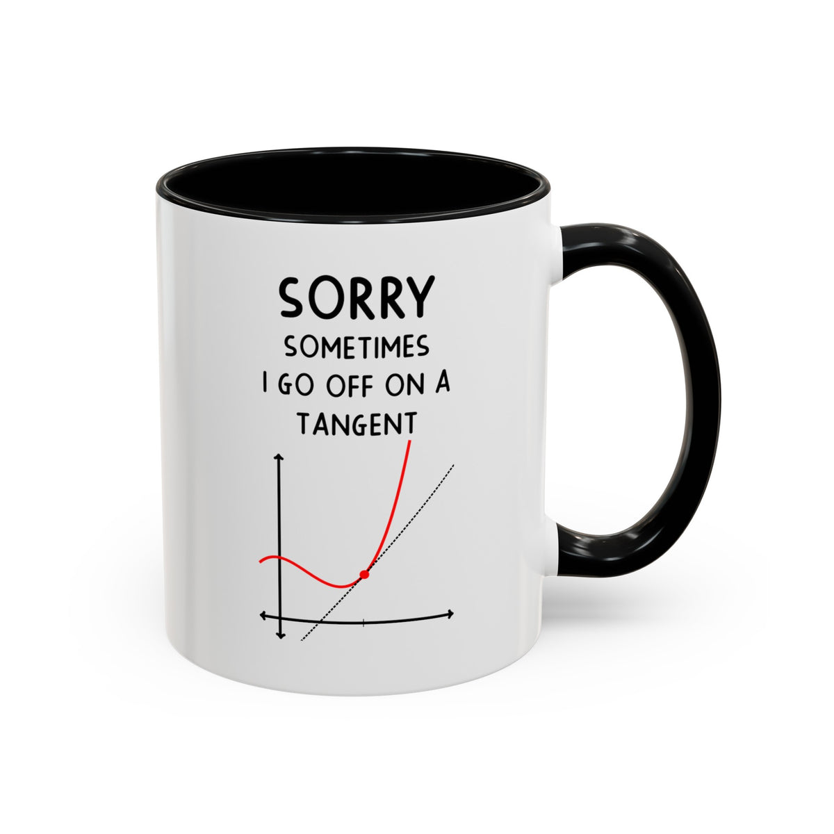 Funny Engineer Two Tone Mug, Sorry Sometimes I Go Off On A Tangent, Best For Engineering Student, Computer Chemical Engineer, Men Women