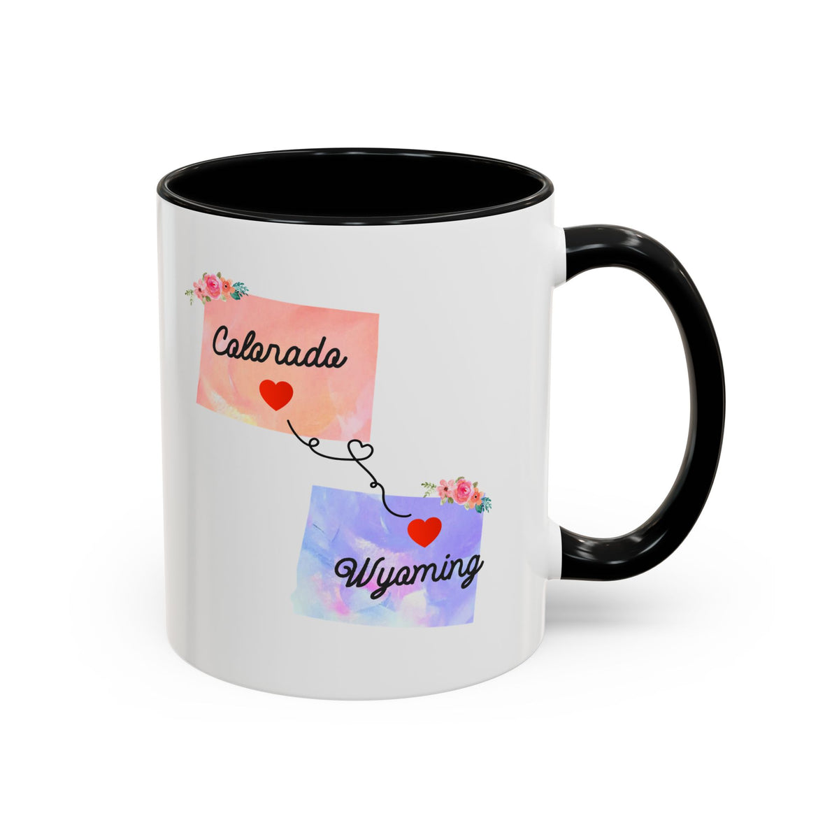 Colorado Wyoming Gifts | Long Distance State Coffee Mug | State to State | Away From Hometown Family | Moving Away Mug