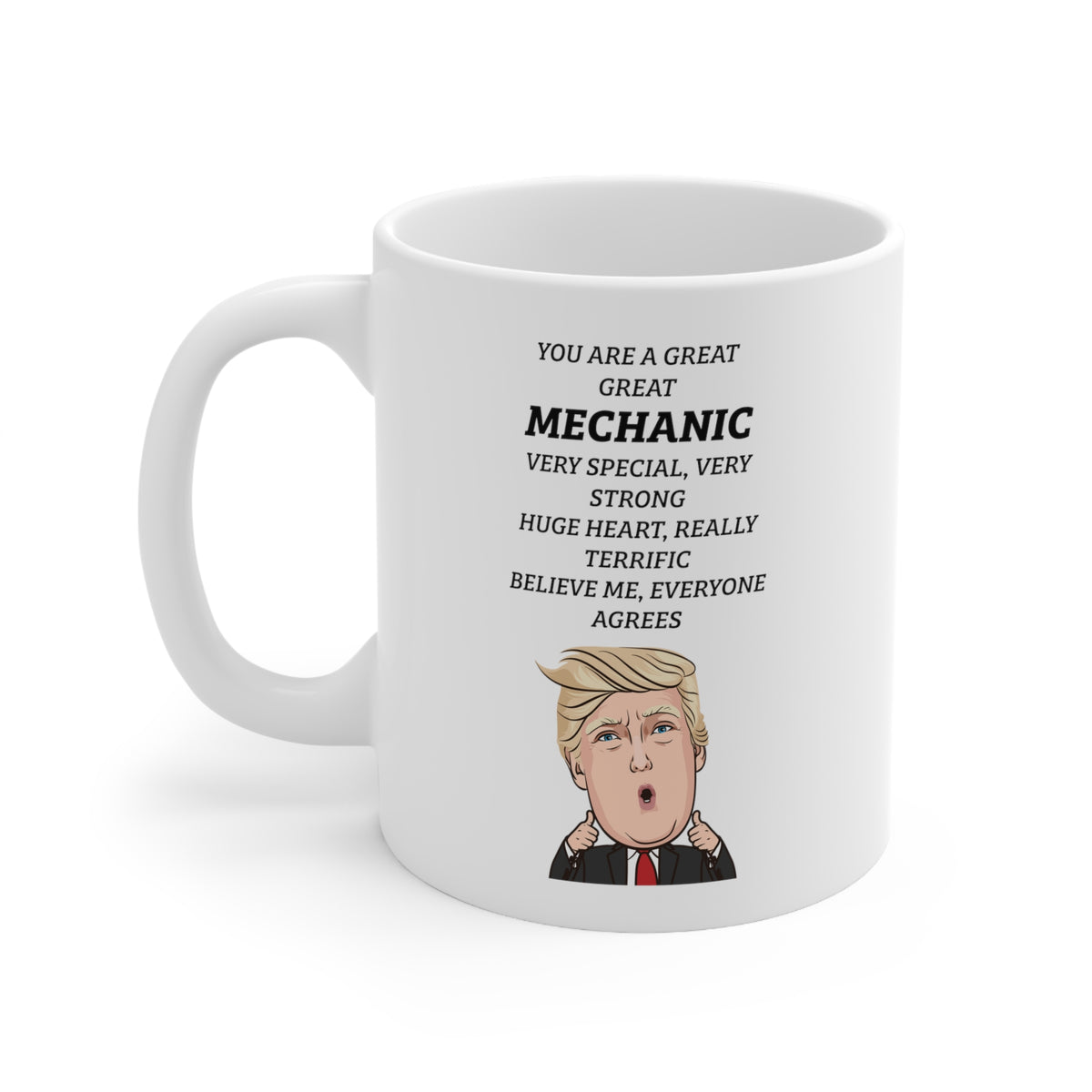 Funny Mechanic Donald Trump Coffee Mug - President Novelty Christmas Gift Idea for Men Women