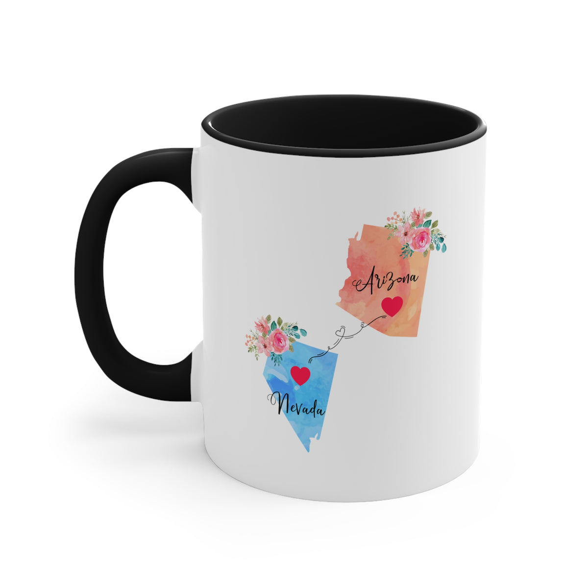 Arizona Nevada Gifts | Long Distance State Coffee Mug | State to State | Away From Hometown Family | Moving Away Mug