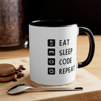 Load image into Gallery viewer, Engineer Funny Coffee Mug - Eat Sleep Code Repeat | Graduation Gift
