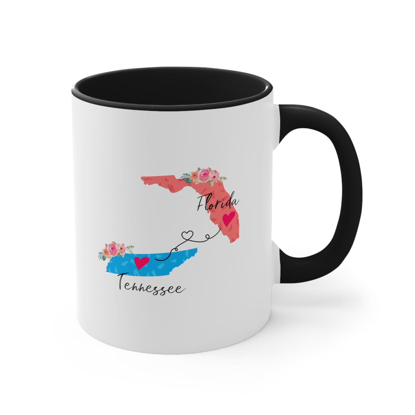 Florida Tennessee Coffee Mug - State to State Design | Long Distance Gift