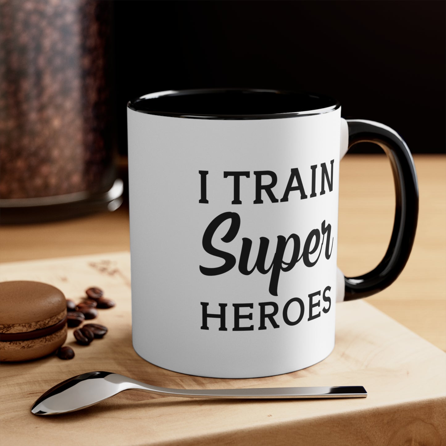 Personal Trainer Coffee Mug - I Train Super Heroes Design | Gift for Fitness Enthusiasts