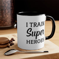 Load image into Gallery viewer, Personal Trainer Coffee Mug - I Train Super Heroes Design | Gift for Fitness Enthusiasts

