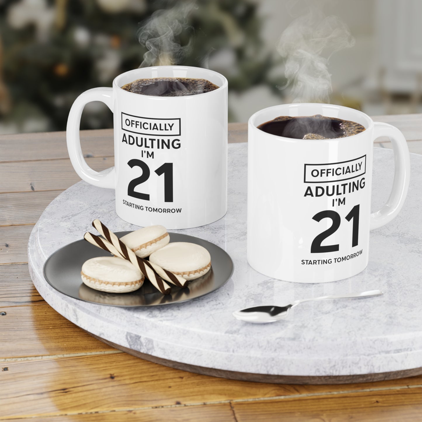 21st Birthday Funny Coffee Mug - Officially Adulting Design | Birthday Gift