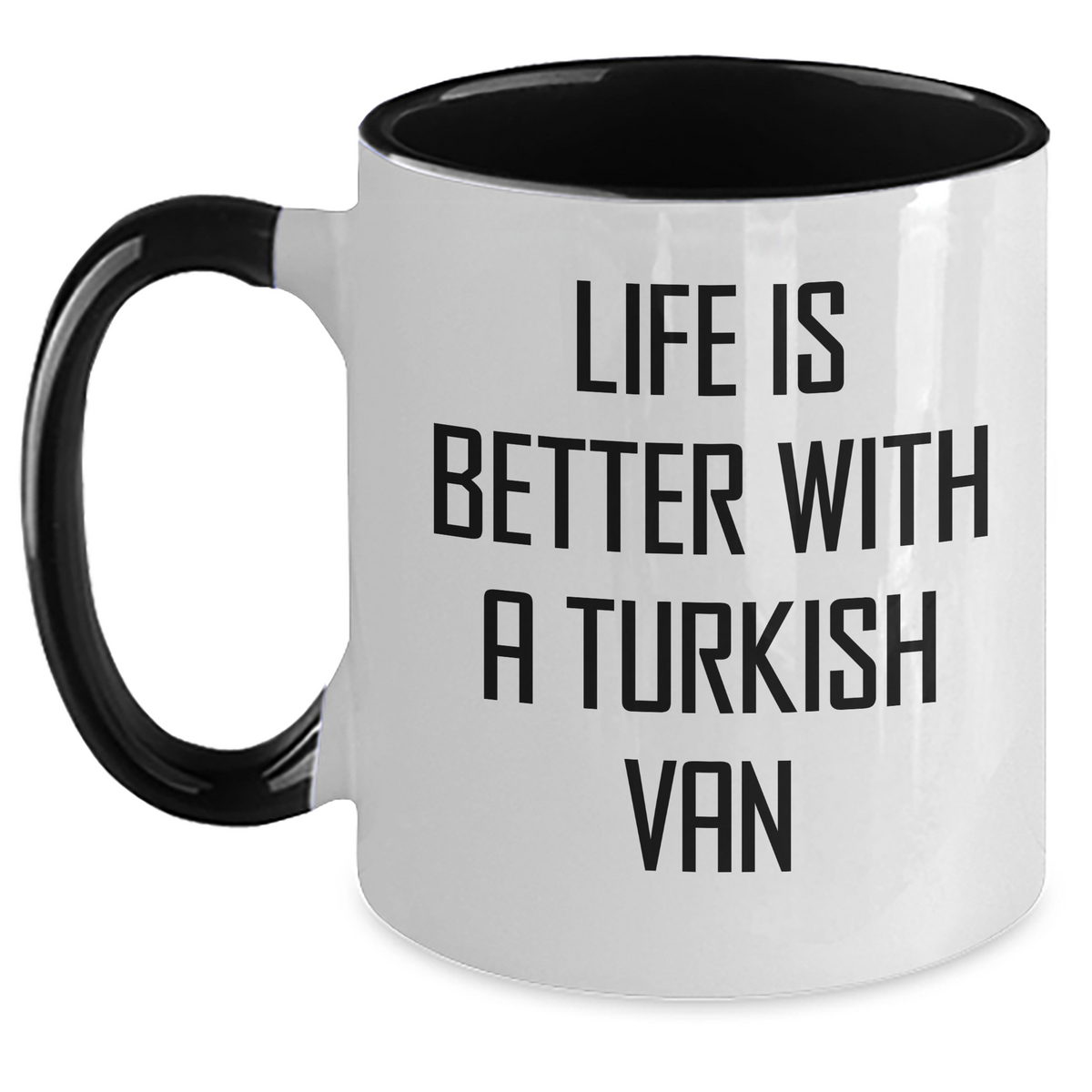 Funny Turkish Van Cat Gifts from Friends - Life Is Better With A Turkish Van Two Tone Coffee Mug for Dad on Father's Day - Main