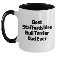 Load image into Gallery viewer, Funny Staffordshire Bull Terrier Dog Gifts for Dad Ever - &#39;Best Dad Ever&#39; Two Tone Coffee Mug for Father&#39;s Day Unique Gifts from Friends - Main
