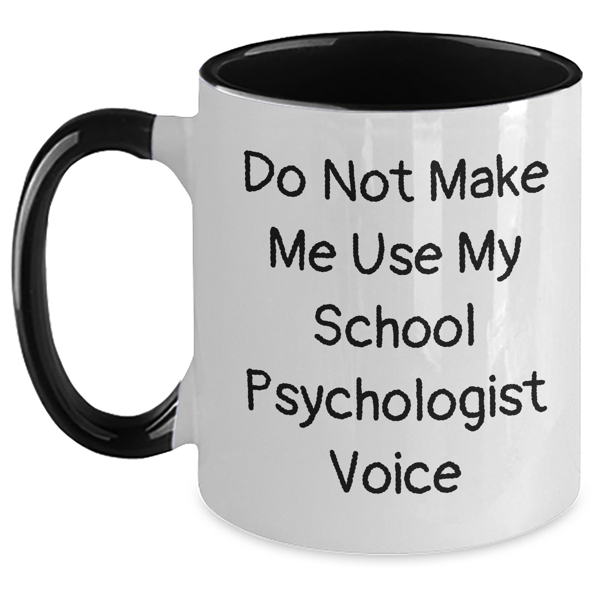 Funny School Psychologist Gifts from Friends, Unique Two Tone Coffee Mug, 'Do Not Make Me Use My School Psychologist Voice', Graduation Unique Gifts for School Psychologists - Main
