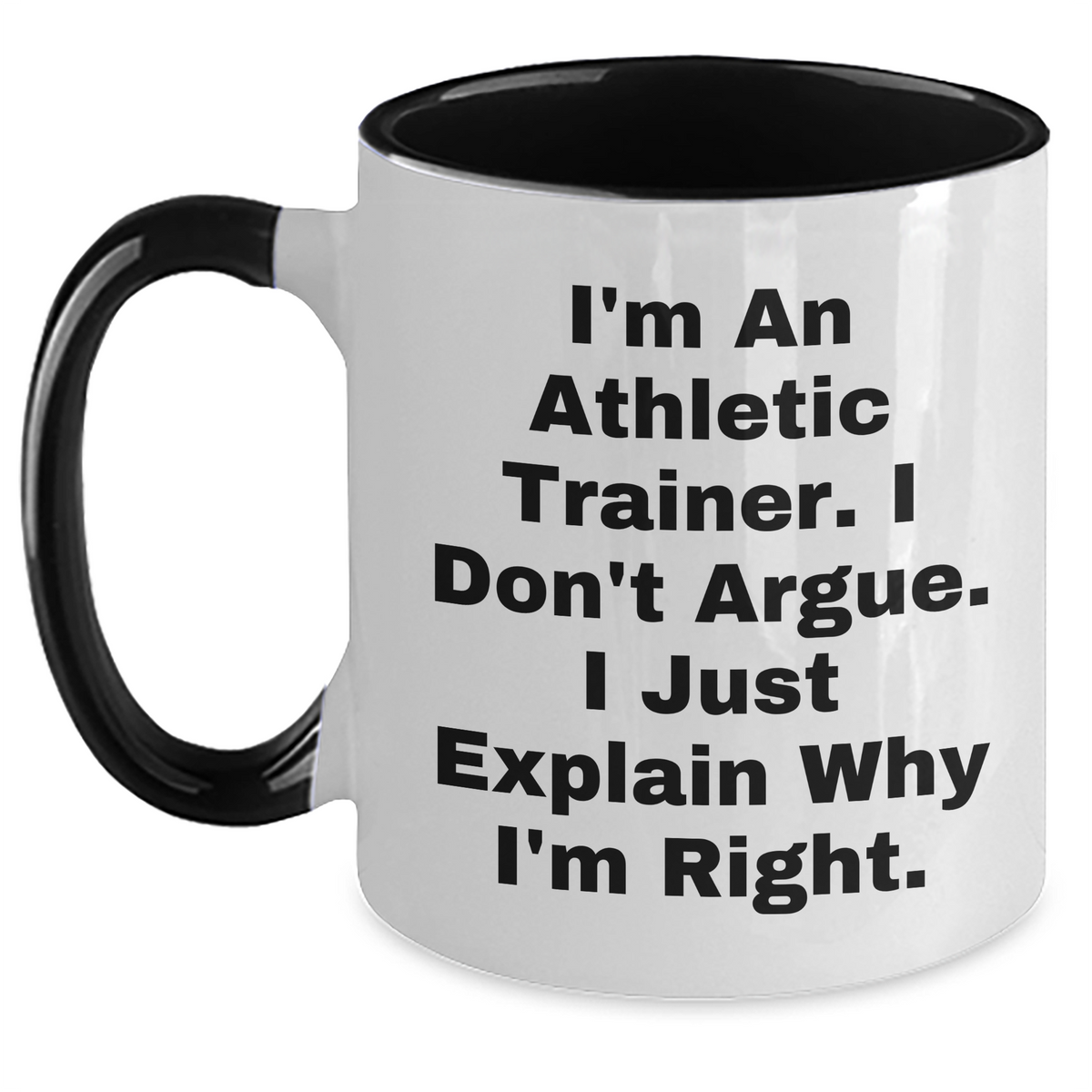 Athletic Trainer Humor Gifts for Men from Family - Two Tone Coffee Mug with Inspirational Quote, Graduation Unique Gifts - Main