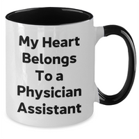 Load image into Gallery viewer, Funny Physician Assistant Gifts - My Heart Belongs To A Physician Assistant Two Tone Coffee Mug, Gifts from Friends for Physician Assistant, Father&#39;s Day Unique Gifts - Additional
