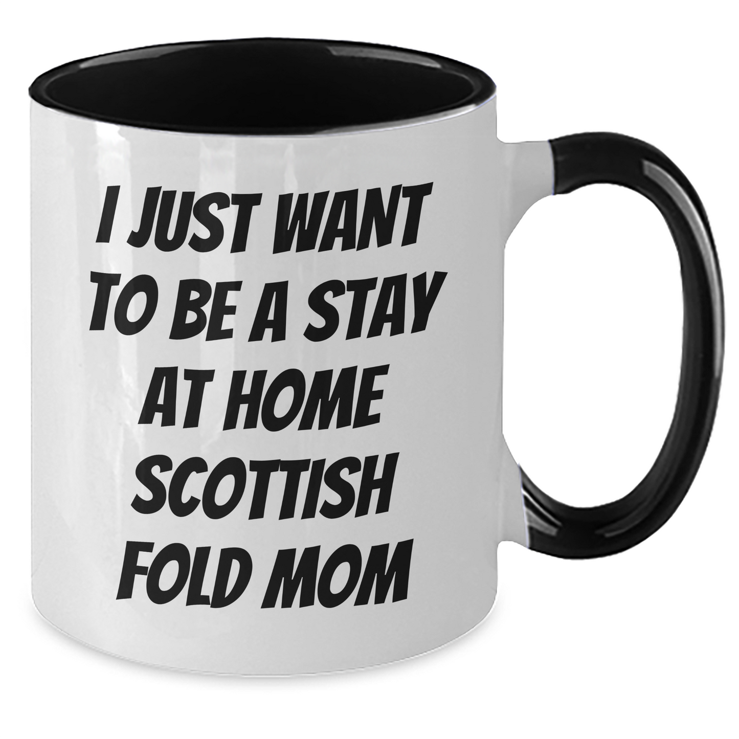Funny Scottish Fold Cat Mom Mugs, Gifts from Mom to Dad, Stay at Home Scottish Fold Cat Mom, Two Tone Coffee Mug, Father's Day Unique Gifts, Gifts for Scottish Fold Cat Lovers - Additional