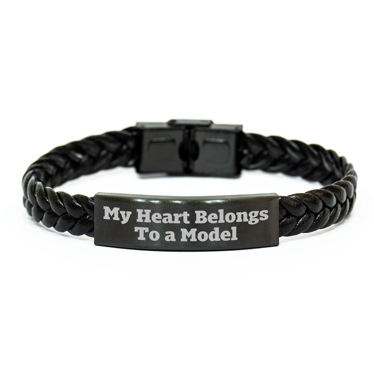 Funny Quote Interlaced Leather Model Gifts from Men on Mother's Day - Engraved Stainless Steel and PU Leather, 7.87 inches - Image 1